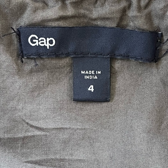 GAP Gray White Floral Pleated Ruffle Trim Shift Dress Spaghetti Strap Hawaiian 4 - Picture 9 of 13